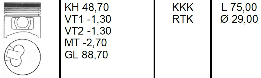 HYUNDAI 91,10 Dugattyú gyűrűvel
