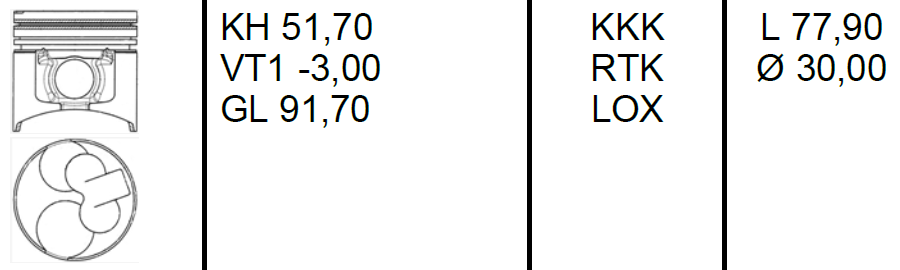 MITS 95,00 Dugattyú gyűrűvel