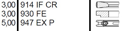 HATZ Dugattyúgyűrű 95,0X3+3+5