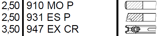 PERKINS Dugattyúgyűrű 103,0X2,5+2,5+3,5