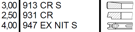 ISUZU Dugattyúgyűrű 112,0X3+2,5+4 FÉLTR.