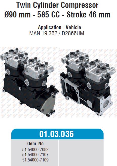 Kompresszor 585cc 90,0 2 hengeres