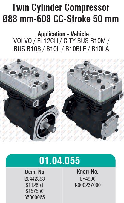 Kompresszor 608cc 88,0 2 hengeres