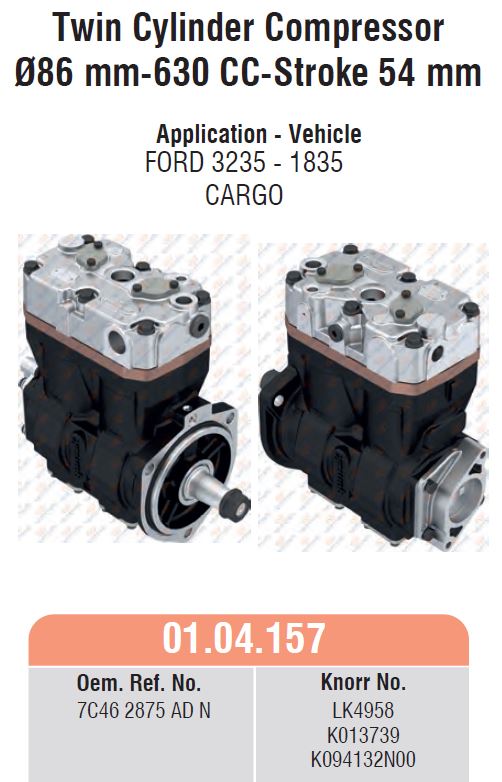 Kompresszor 630cc 86,0 2 hengeres