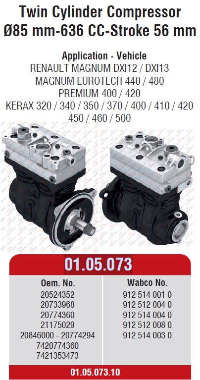 Kompresszor 636cc 85,0 2 hengeres