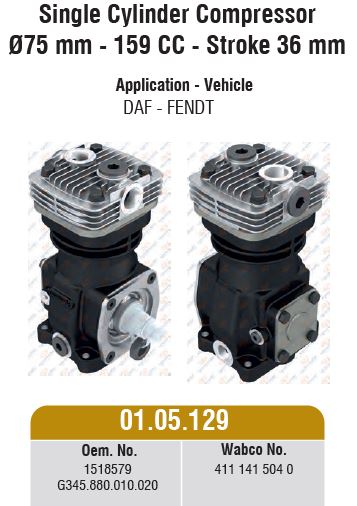 Kompresszor 160cc 75,0 1 hengeres