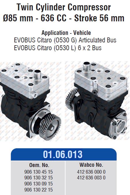 Kompresszor 636cc 85,0 2 hengeres