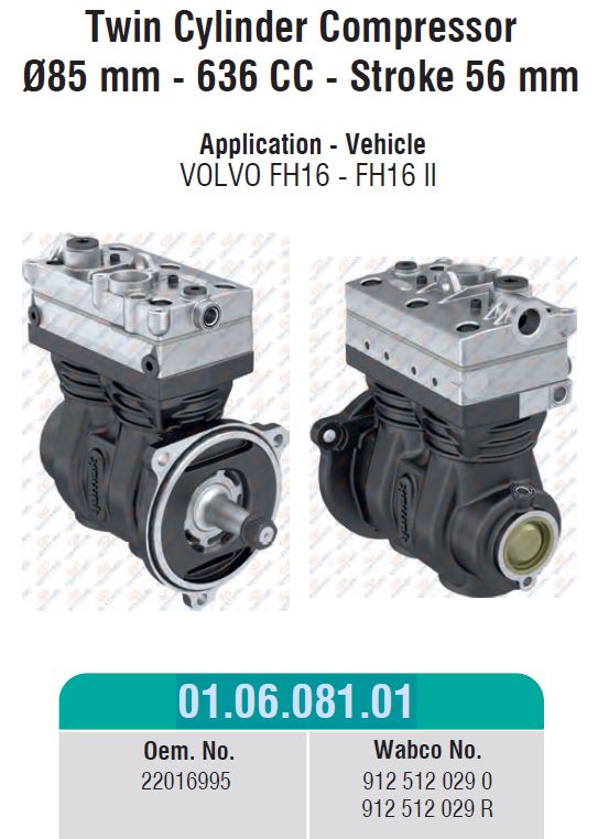 Kompresszor 636cc 85,0 2 hengeres